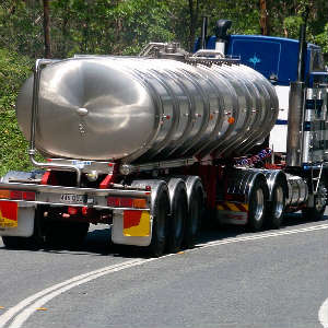 truck transporting flammable gas